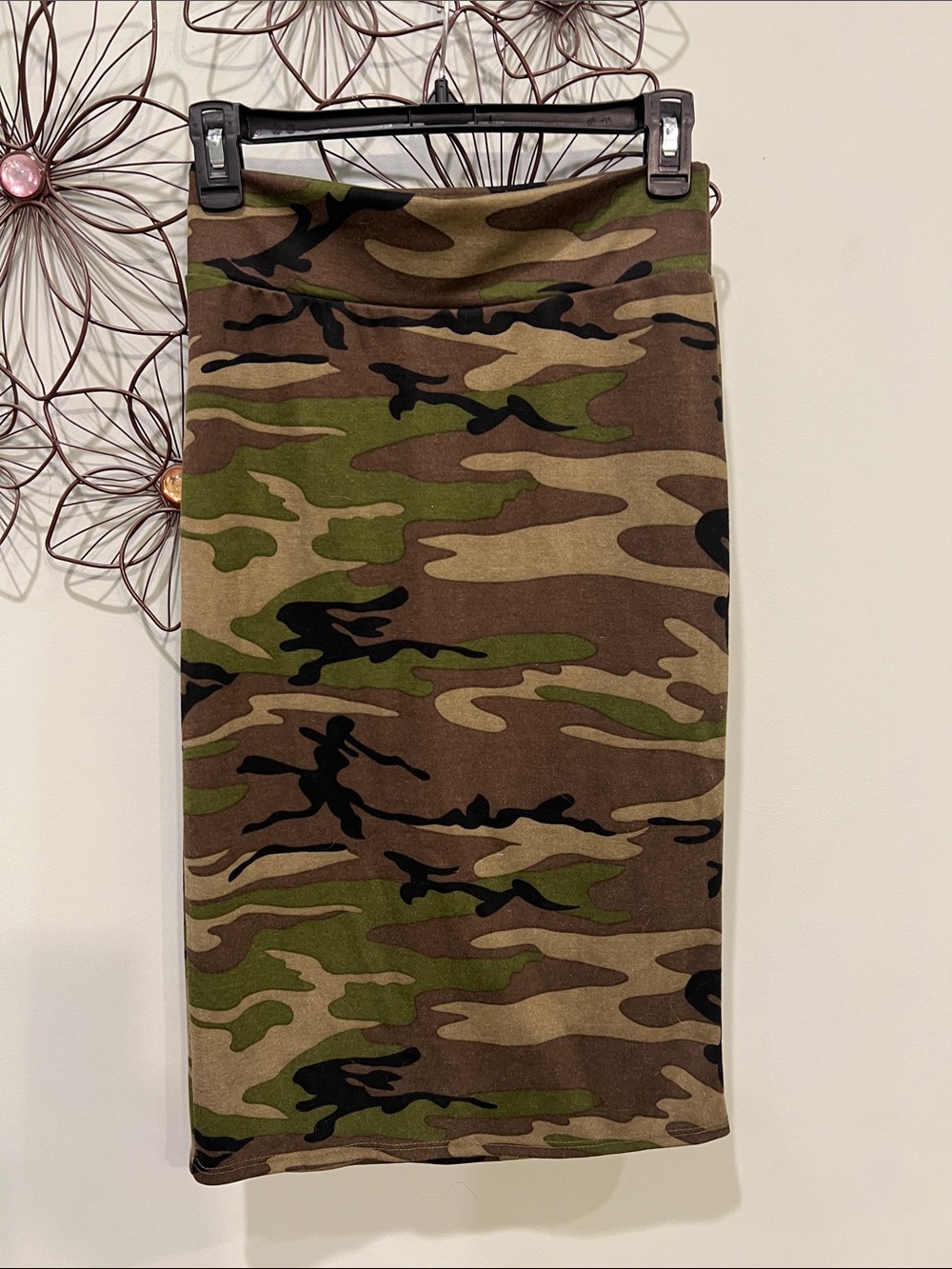 Azules Camouflage Pencil Skirt in Green and Brown